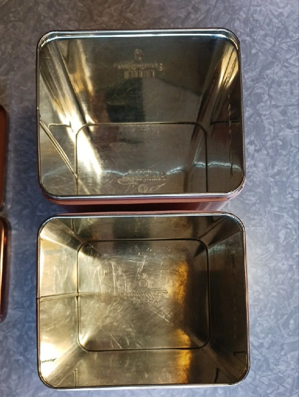 Vintage~ Pink & Copper Kitchen Canister Set - Sugar, Flour, Coffee, Tea